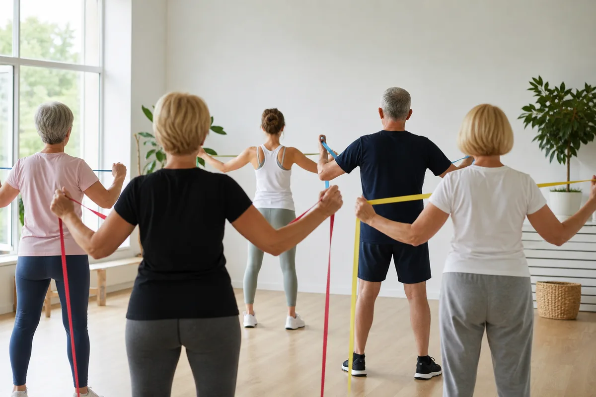Séance d&rsquo;activité physique adaptée en petit groupe encadrée par un enseignant APA